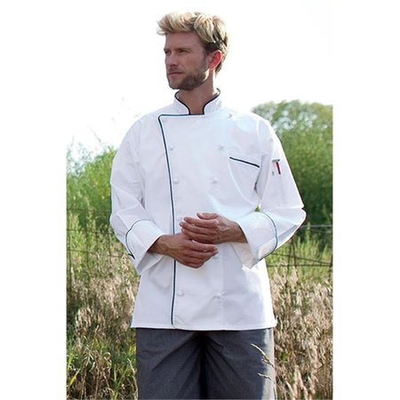 NATHAN CALEB Versailles Chef Coat in White with Black Piping - 2XLarge NA2499341
